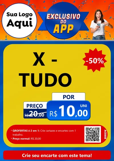 Modelo de Cartaz para Cartaz A4 Vertical com o tema Exclusivo do Aplicativo para Hamburgueria