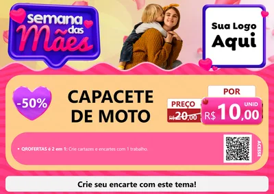 Modelo de Cartaz para Cartaz A4 Horizontal com o tema Semana das Mães para Moto peças