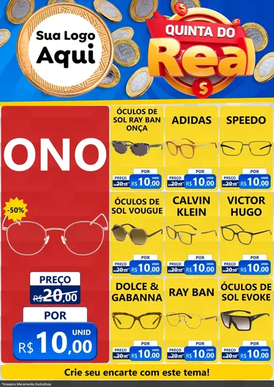 Modelo de Encarte para Encarte A4 Vertical com o tema Quinta do Real para Óticas