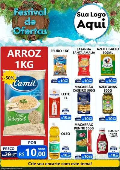 Modelo de Encarte para Encarte A4 Vertical com o tema Festival de Ofertas - Inverno para Supermercado