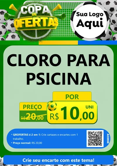 Modelo de Cartaz para Cartaz A4 Vertical com o tema Copa De Ofertas para Produtos para Piscina