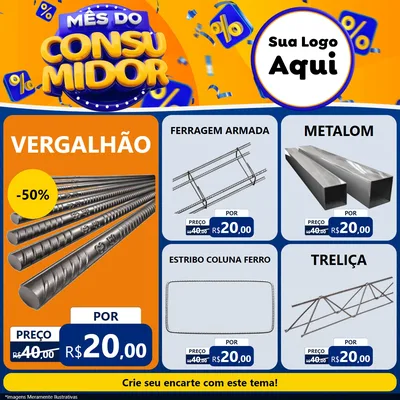 Modelo de Rede Social para Feed Facebook com o tema Mês do Consumidor para Ferragens