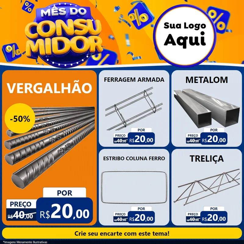 Modelo de Rede Social para Feed Facebook com o tema Mês do Consumidor para Ferragens