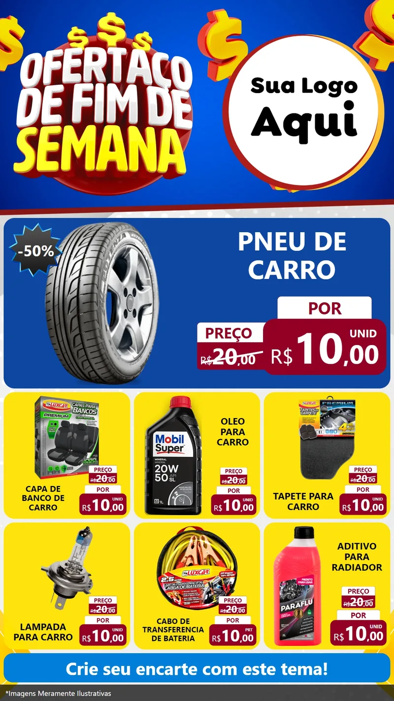 Modelo de Rede Social para Stories com o tema Ofertaço de Fim de Semana para Auto peças