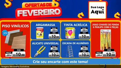 Modelo de TV para TV Horizontal com o tema Ofertas de Fevereiro para Material para Construção