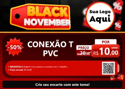 Modelo de Cartaz para Cartaz A4 Horizontal com o tema Black November para Tubos e conexões