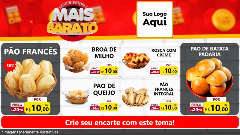Modelo de TV para TV Horizontal com o tema Mais Barato para Padaria