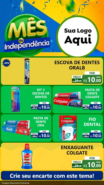 Modelo de TV para TV Vertical com o tema Mês da Independência para Higiene Pessoal