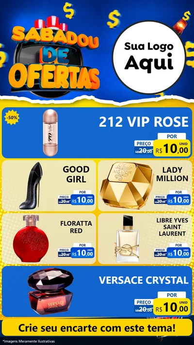 Modelo de TV para TV Vertical com o tema Sabadou de Ofertas para Perfumes