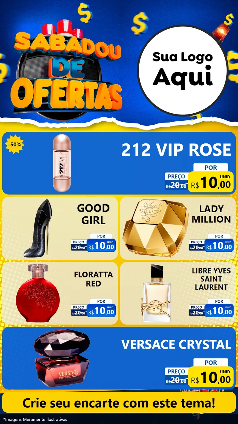 Modelo de TV para TV Vertical com o tema Sabadou de Ofertas para Perfumes