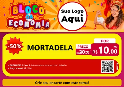Modelo de Cartaz para Cartaz A4 Horizontal com o tema Bloco da Economia para Frios e Laticínios
