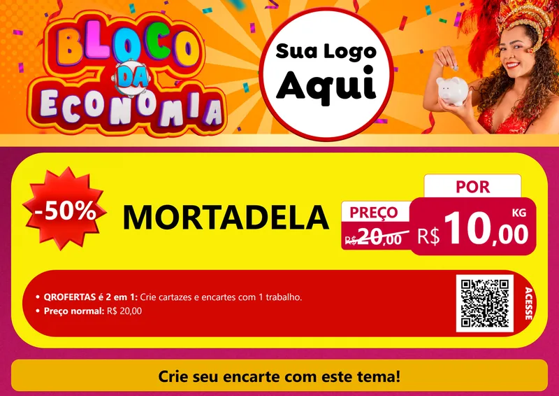 Modelo de Cartaz para Cartaz A4 Horizontal com o tema Bloco da Economia para Frios e Laticínios