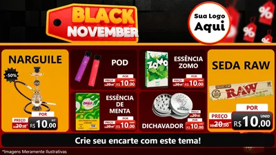 Modelo de TV para TV Horizontal com o tema Black November para Tabacaria