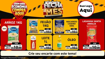 Modelo de TV para TV Horizontal com o tema Fecha Mês para Supermercado