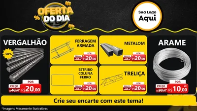 Modelo de TV para TV Horizontal com o tema Oferta Do Dia para Ferragens