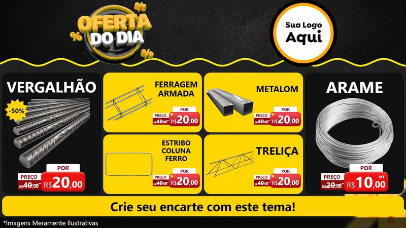 Modelo de TV para TV Horizontal com o tema Oferta Do Dia para Ferragens