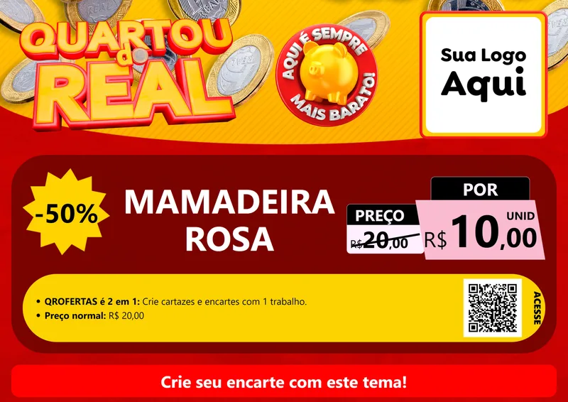 Modelo de Cartaz para Cartaz A4 Horizontal com o tema Quartou do Real para Bebês