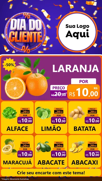 Modelo de Rede Social para Stories com o tema Dia do Cliente para Hortifrúti