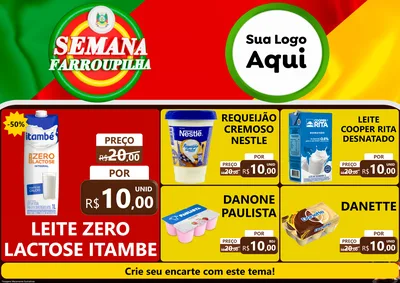 Modelo de Encarte para Encarte A4 Horizontal com o tema Semana Farroupilha para Frios e Laticínios