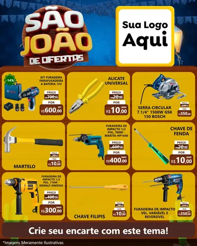 Modelo de Rede Social para Feed Instagram com o tema São João Ofertas Imbatíveis! - Junina para Maquinas e Ferramentas