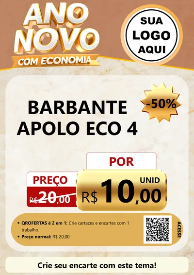 Modelo de Cartaz para Cartaz A4 Vertical com o tema Ano Novo Com Economia para Armarinho e Aviamentos