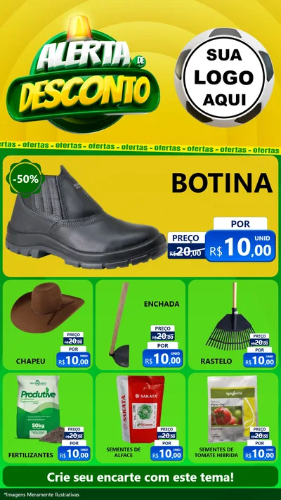 Modelo de Rede Social para Stories com o tema Alerta de Desconto para Agropecuária