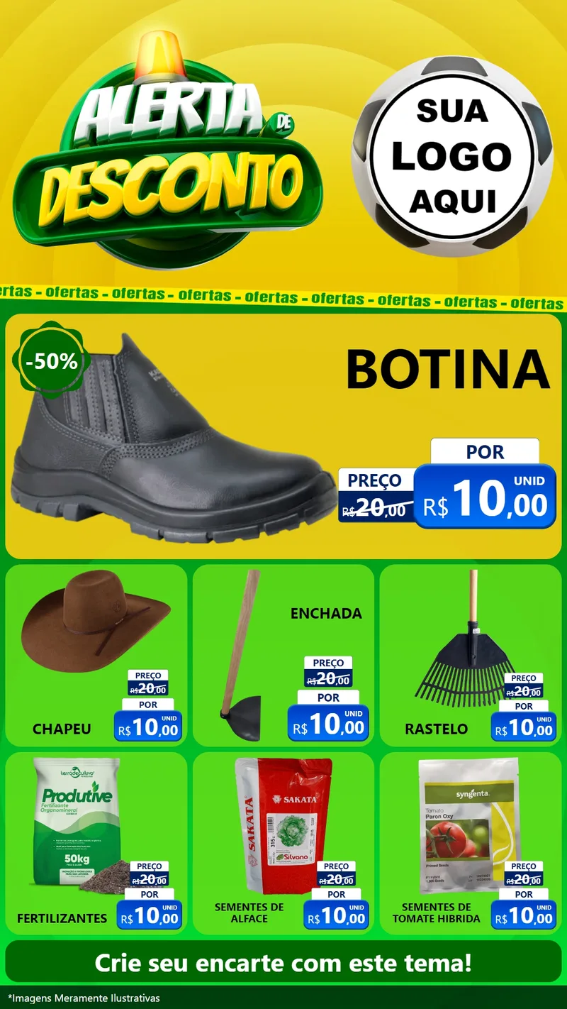 Modelo de Rede Social para Stories com o tema Alerta de Desconto para Agropecuária