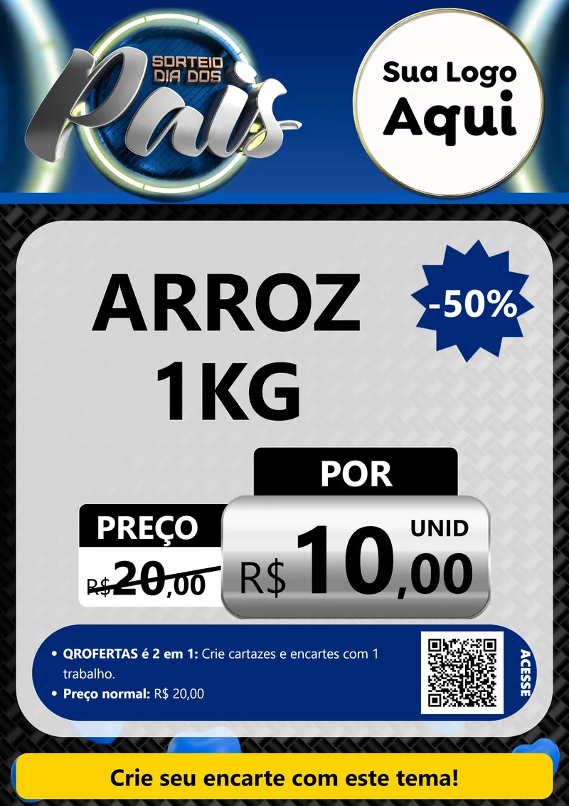 Modelo de Cartaz para Cartaz A4 Vertical com o tema Sorteio Dia Dos Pais para Supermercado
