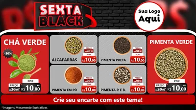 Modelo de TV para TV Horizontal com o tema Sexta Black para Produtos Naturais
