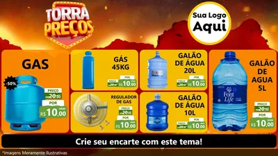 Modelo de TV para TV Horizontal com o tema Torra Preços para Água e gás