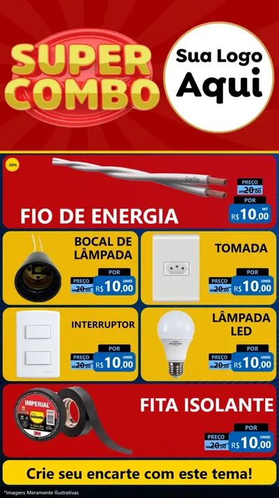 Modelo de TV para TV Vertical com o tema Super Combo para Materiais Elétricos