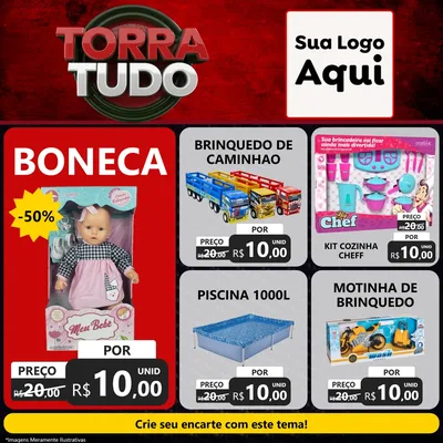 Modelo de Rede Social para Feed Facebook com o tema Torra Tudo para Brinquedos