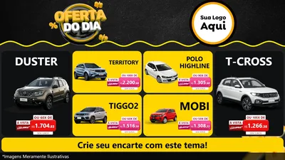Modelo de TV para TV Horizontal com o tema Oferta Do Dia para Concessionaria de Carros