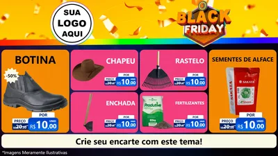 Modelo de TV para TV Horizontal com o tema Black Friday para Agropecuária