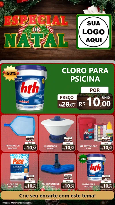 Modelo de Rede Social para Stories com o tema Especial de Natal para Produtos para Piscina