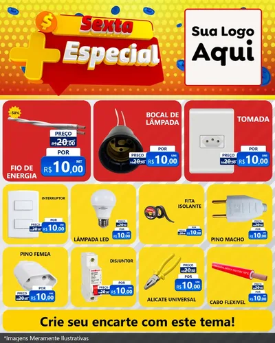 Modelo de Rede Social para Feed Instagram com o tema Sexta Mais Especial para Materiais Elétricos