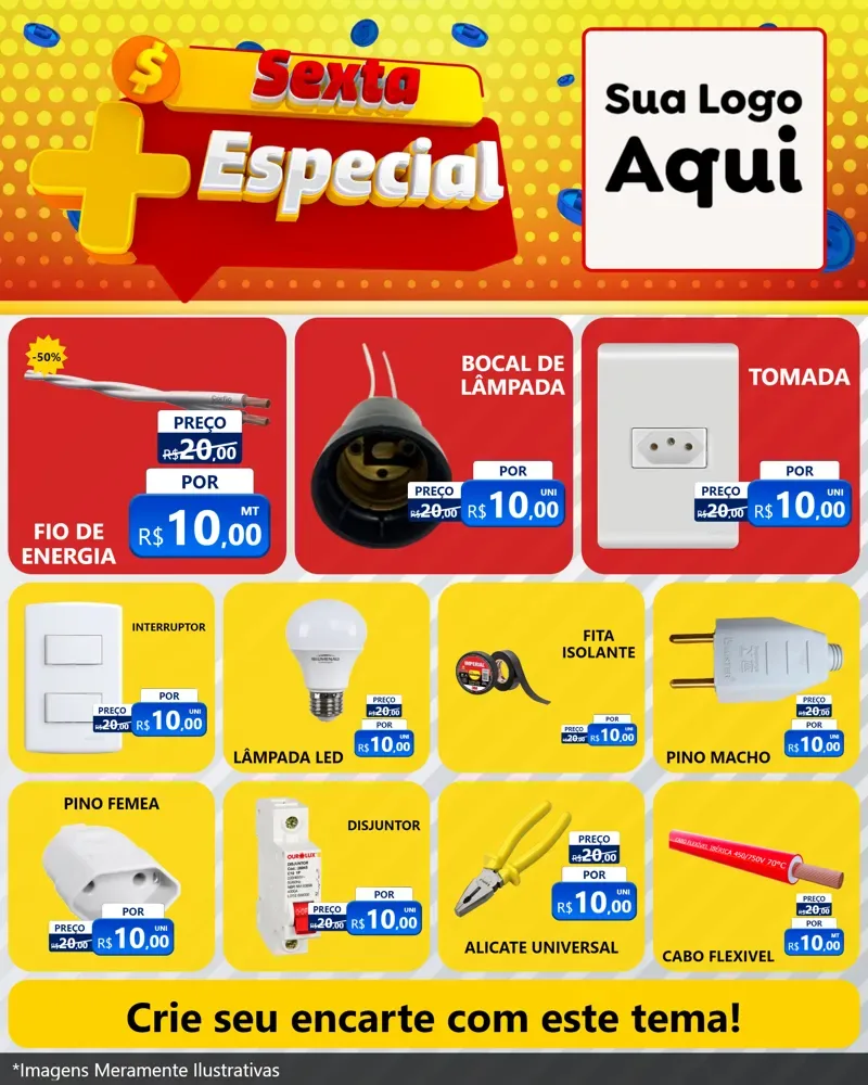 Modelo de Rede Social para Feed Instagram com o tema Sexta Mais Especial para Materiais Elétricos