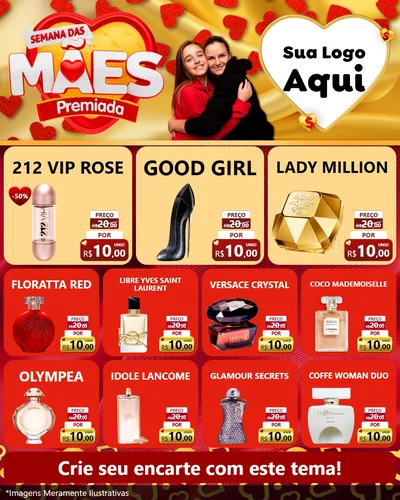 Modelo de Rede Social para Feed Instagram com o tema Semana das Mães Premiada para Perfumes