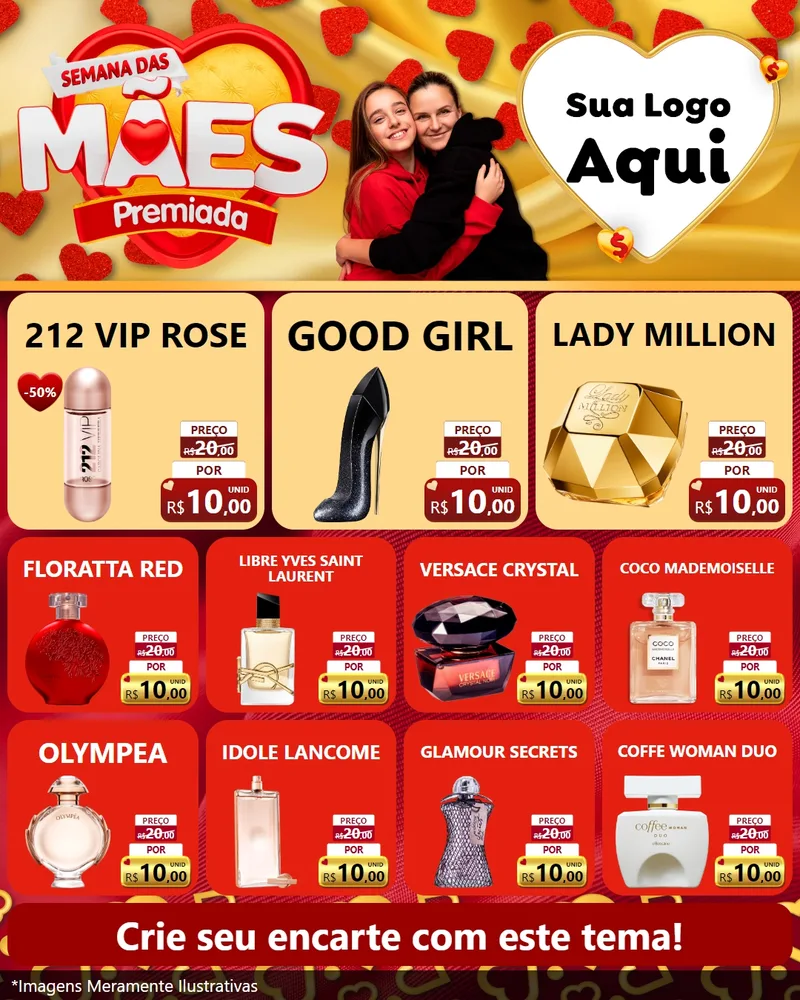 Modelo de Rede Social para Feed Instagram com o tema Semana das Mães Premiada para Perfumes