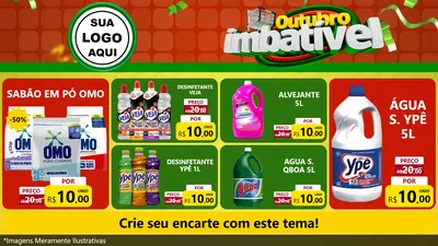 Modelo de TV para TV Horizontal com o tema Outubro Imbatível para Produtos de Limpeza