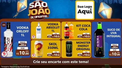 Modelo de TV para TV Horizontal com o tema São João Ofertas Imbatíveis! - Junina para Distribuidora de bebidas