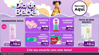 Modelo de TV para TV Horizontal com o tema Dia do Bebê para Bebês