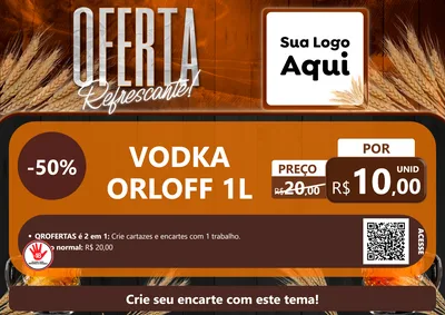 Modelo de Cartaz para Cartaz A4 Horizontal com o tema Oferta Refrescante! para Distribuidora de bebidas