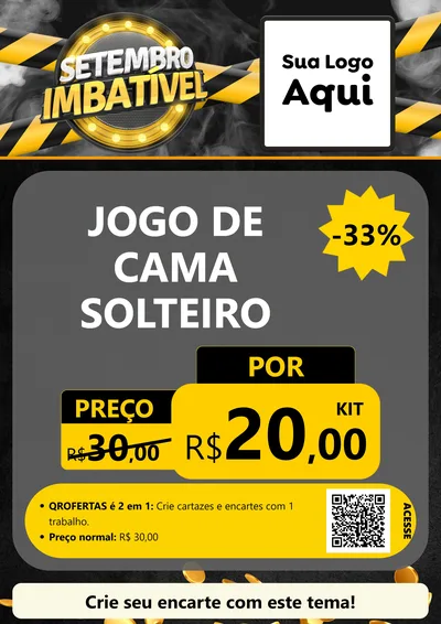 Modelo de Cartaz para Cartaz A4 Vertical com o tema Setembro Imbatível para Cama, Mesa e Banho