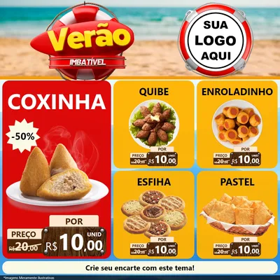 Modelo de Rede Social para Feed Facebook com o tema Verão Imbatível para Salgadaria