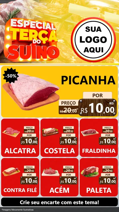 Modelo de Rede Social para Stories com o tema Especial Terça do Suíno para Açougue