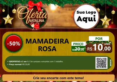 Modelo de Cartaz para Cartaz A4 Horizontal com o tema Ofertas Natalina para Bebês