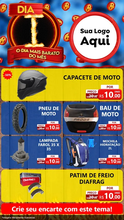 Modelo de TV para TV Vertical com o tema Dia I - O Dia Mais Barato Do Mês para Moto peças