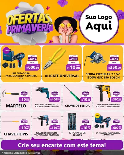 Modelo de Rede Social para Feed Instagram com o tema Ofertas Da Primavera para Maquinas e Ferramentas