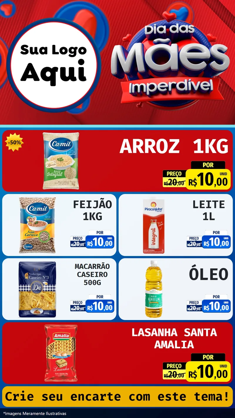 Modelo de TV para TV Vertical com o tema Dia Das Mães Imperdível para Supermercado